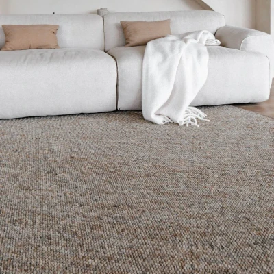 Afbeelding van Interieur05 Wollen vloerkleed Rond Vik GrijsBruin 200cm