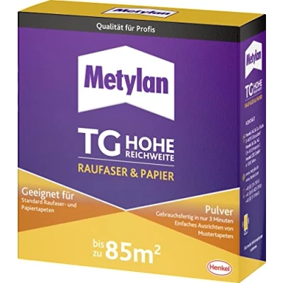Afbeelding van Metylan TG structuurbehang en papierpoeder, lijm voor papierbehang, behanglijm met hoog rendement, transparant, 1 x 500 g
