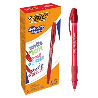 Afbeelding van Gelschrijver Bic Gel ocity illusion medium rood