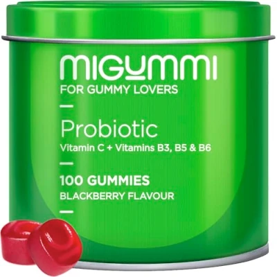 Afbeelding van Intestinale Probiotische Gummies 100 natuurlijke bramensmaak Probiotica, vitamine C, B3, B5 en B6 flora Bifidobacterium, Lactobacillus Veganistische vitaminen