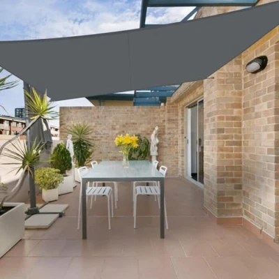 Afbeelding van HENG FENG Schaduw Zeil Rechthoekig Zonnezeil 4x5m Waterdicht Zonnescherm PES Polyester with 95% UV Blok for Buiten Patio Tuin Antraciet