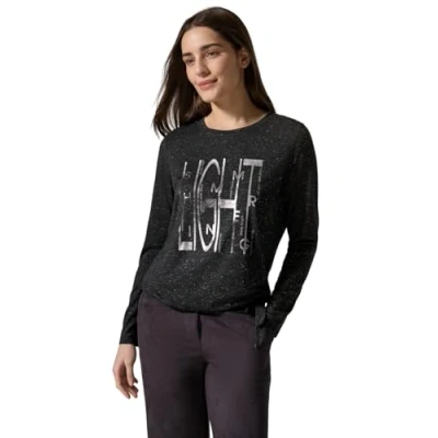 Afbeelding van Cecil MIT Artwork Longsleeve, Dames, Maat: Large, Schwarz