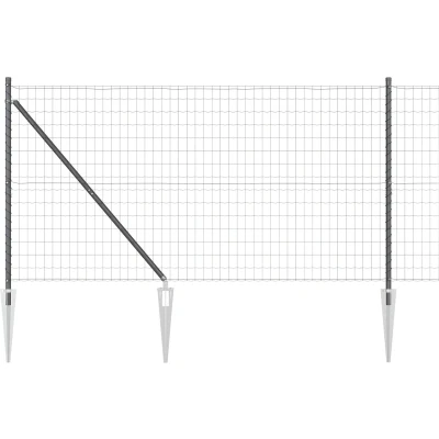 Afbeelding van vidaXL Euro Hek met 7 Spike Palen 1.4x10 m Gegalvaniseerd Staal Grijs
