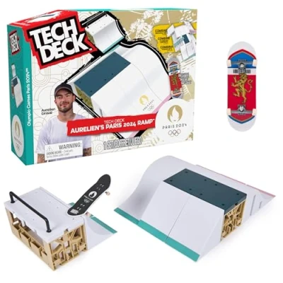 Afbeelding van Tech Deck vingerskate Park Creator X Connect JO 2024 Aurélien Giraud Skatepark 100% modulair om te bouwen en personaliseren + 1 exclusieve mini skate speelgoed voor kinderen