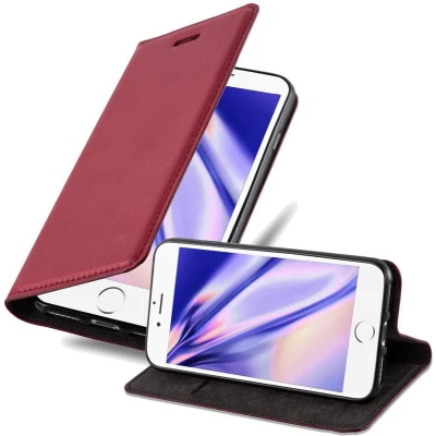 Afbeelding van Cadorabo Hoesje geschikt voor Apple iPhone 7 / 7S 8 SE 2020 in APPEL ROOD Beschermhoes met magnetische sluiting, standfunctie en kaartvakje Book Case Cover Etui
