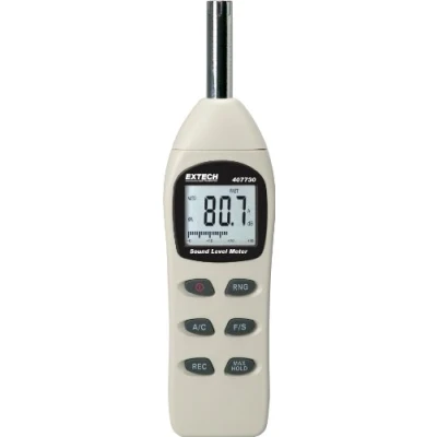 Afbeelding van Extech 407730 geluidsmeter 40..130 dB LCD display analoge bargraph