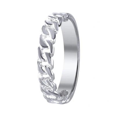 Afbeelding van Lucardi Gourmetschakel Ring silvercoloured, Dames, Maat: 55, Silver coloured