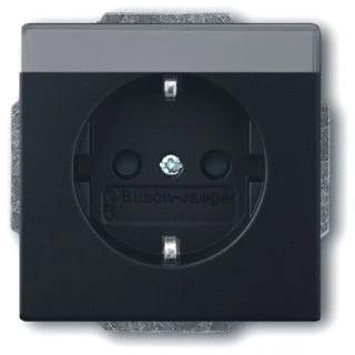 Afbeelding van Abb busch jaeger tekstwandcontactdoos ra kv centraalplaat inbouw f matzwart 2cka002013a5434