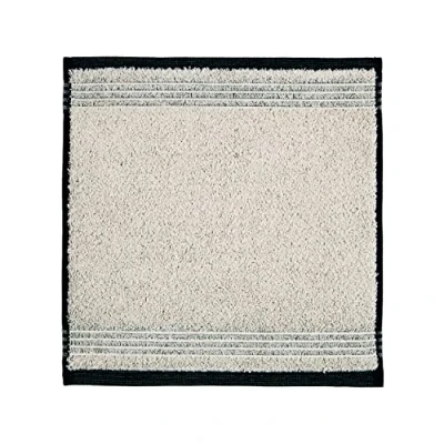 Afbeelding van möve Eden Zeepdoek met pijprand, 30 x cm, gemaakt van 80% katoen/20% linnen, natuur/zwart
