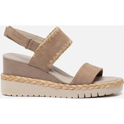 Afbeelding van Tamaris Sandalen sleehak taupe Leer Dames Maat 41