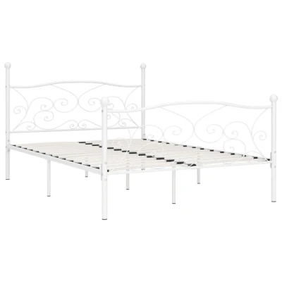 Afbeelding van Bedframe met lattenbodem metaal wit 160x200 cm