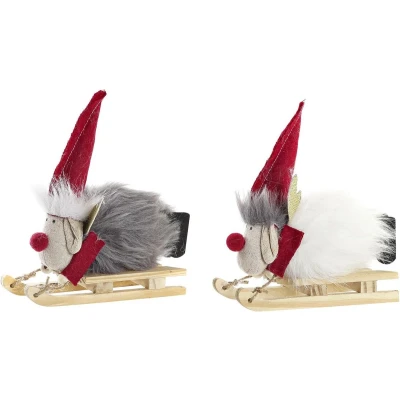 Afbeelding van Kerstversiering DKD Home Decor Polyester Rendier (15 x 5,5 16,5 cm) (2 Stuks)