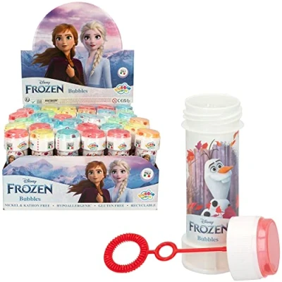 Afbeelding van DULCOP Pak van 36 Frozen Bubbles Zeepbellen 60 ml 047574PA Blauw Plastic Officiële Licentie Kinder Speelgoed Buitenspel Vanaf 3 jaar