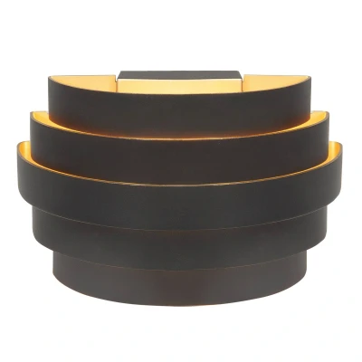 Afbeelding van Highlight wandlamp Scudo 1 lichts 12.5 x10.5 cm zwart goud