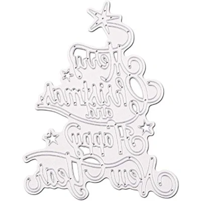Afbeelding van U horizon Merry Christmas Snijmallen, DIY Scrapbooking Metalen Embossing Stencil voor Album Papieren Kaart Art Craft (Merry en Gelukkig Nieuwjaar)