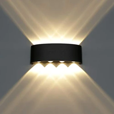 Afbeelding van HAWEE Moderne wandlamp, LED wandlamp op en neer, waterdichte aluminium wandwaslampen voor binnen buiten badkamer, veranda, gang, woonkamer, trap, 8W warm wit