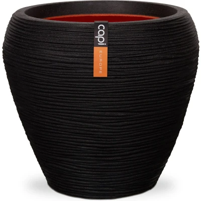 Afbeelding van Bloempot Nature Rib taps 42x38 cm zwart KBLR362