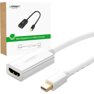 Afbeelding van Ugreen adapterkabel FHD (1080p) HDMI (vrouwelijk) Mini DisplayPort (mannelijk Thunderbolt 2.0) wit (MD112 10460)