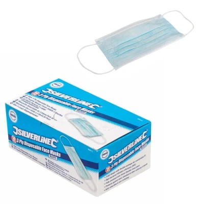 Afbeelding van Silverline Wegwerpmaskers Mondkapjes 3 Laag 50 stuks