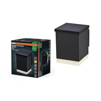 Afbeelding van OSRAM ENDURA STYLE SOLAR WALL buitenlant., 0,5W, 50lm, wandlamp, donkergrijs, indirecte verl., oplaadbare batterij, beschermingsklasse IP44, 3.000K kleurtemperatuur, warm witte lichtkleur, wandlamp