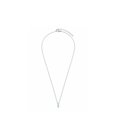 Afbeelding van Lucardi Dames Stalen Ketting met amazoniet Staal Zilverkleurig 45 cm