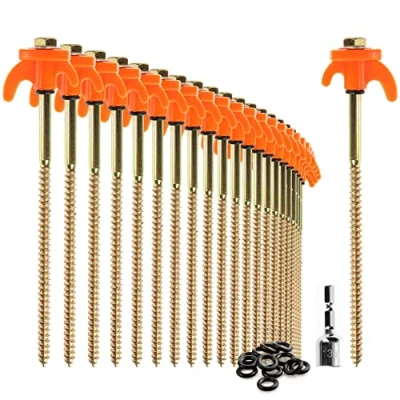Afbeelding van COM FOUR® 24x tentharingen robuuste stalen haringen met draad en touwhouder rotsgrondharingen voor kamperen buiten tenthaken harde grond hout