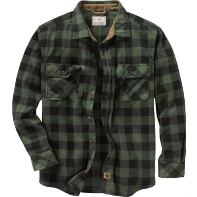 Afbeelding van Legendary Whitetails Heren standaard Navigator Fleece Button Up Shirt, Night Forest Plaid, Large