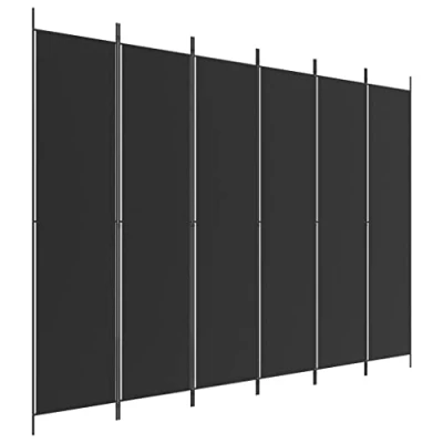 Afbeelding van vidaXL Kamerscherm met 6 panelen 300x220 cm stof zwart