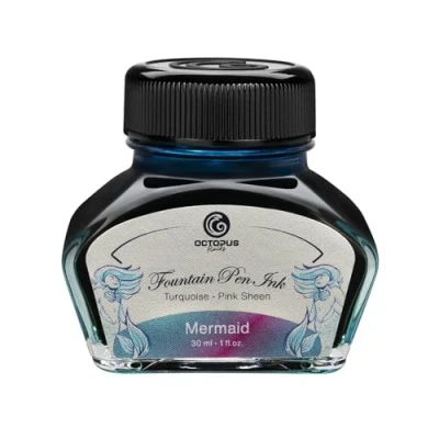 Afbeelding van Octopus Fluids Mermaid sheen Ink, vulpeninkt in inktglas, inkt, petrol, 30 ml