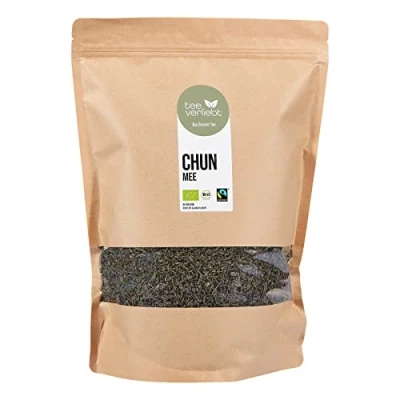 Afbeelding van FRUTEG Organische China Green Tea Chun Mee 1000 g Loser Organic bio van de Zuid Province of Hunan naar Fairtrade Standard Groene thee kavels 1 kg