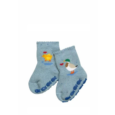 Afbeelding van FALKE Uniseks Baby Stopper sokken Duckling B Hp katoen Noppen op de zool 1 paar, Blauw Crystal Blue 6290, 74 80