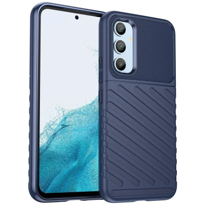Afbeelding van Samsung Galaxy A54 (5G) Hoesje Siliconen en TPU (zacht) iMoshion Softcase/Backcover Donkerblauw Telefoonhoesje Shockproof/Valbescherming
