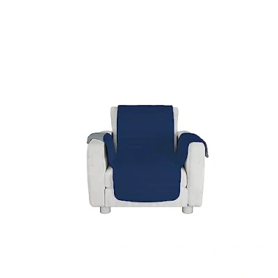 Afbeelding van Italian Bed Linen Tweekleurige bankovertrek van microvezel Trendy, donkerblauw/lichtgrijs, 1 zits