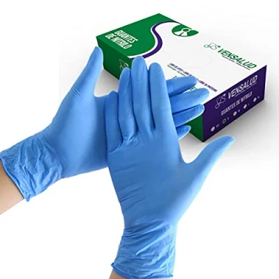 Afbeelding van VENSALUD NITRILE Wegwerphandschoenen Powder Free Resistent Voor laboratoria, sanitair, keuken, tattoo studio&#039;s, veterinaire, reiniging, onderzoek Latex 100 stuks Blauw Maat XS