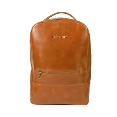 Afbeelding van NEGOTIA Alpha Leren Laptop Rugzak Dames en Heren Rugtas 100% Luxe Top Grain Leer Bruin