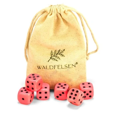 Afbeelding van Waldfelsen®, 6, 12, 20, 30 of 50 hoogwaardige dobbelstenen van standaardformaat, acryl dobbelstenen, speeldobbelstenen, 6 zijdig zeszijdig speelaccessoireset met