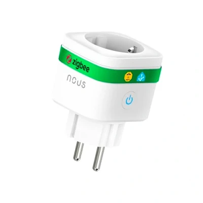 Afbeelding van NOUS A7Z ZigBee Smart Socket met Energiemonitoring, 16A, App en Stembediening, Timer Schema&#039;s, Compatibel Alexa, Google Home, Home Assistant, Tuya, Vereist Hub