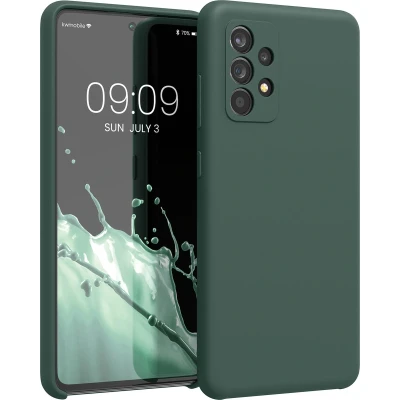 Afbeelding van kwmobile telefoonhoesje geschikt voor Samsung Galaxy A52 / 5G A52s Hoesje met siliconen coating Smartphone case in blauwgroen