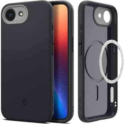 Afbeelding van Spigen iPhone 16E Nano Pop Hoes Magfit Zwart