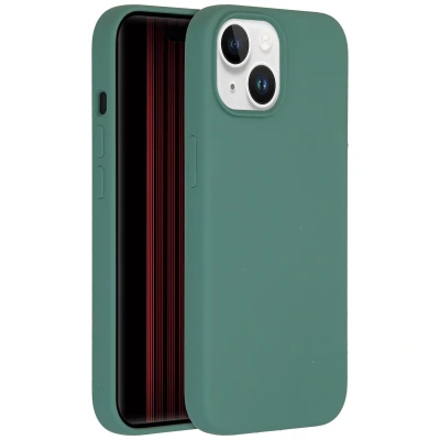 Afbeelding van Apple iPhone 15 MagSafe Hoesje Siliconen en TPU (zacht) Accezz Softcase/Backcover Donkergroen Telefoonhoesje