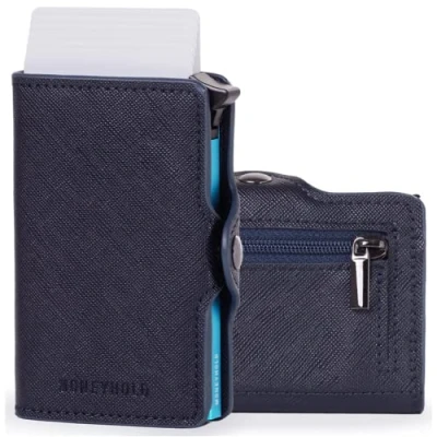 Afbeelding van Moneyhold Smart Portemonnee, Maat: One Size, Blu saffiano