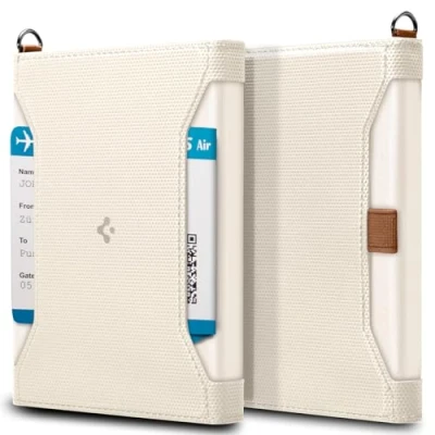 Afbeelding van Spigen Paspoorthoes met RFID Blokkering en Simkaartpin Paspoort Holder Gemaakt van kunstleer Duinbeige