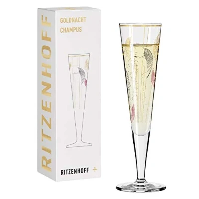 Afbeelding van RITZENHOFF 1071018 champagneglas, serie Goldnacht nr. 18, 200 ml, elegant designstuk met echt goud, Made in Germany