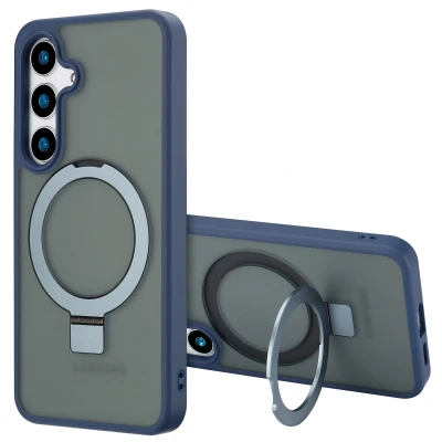 Afbeelding van Samsung Galaxy S24 MagSafe Hoesje Kunststof Accezz Hardcase/Backcover Blauw Telefoonhoesje Shockproof/Valbescherming
