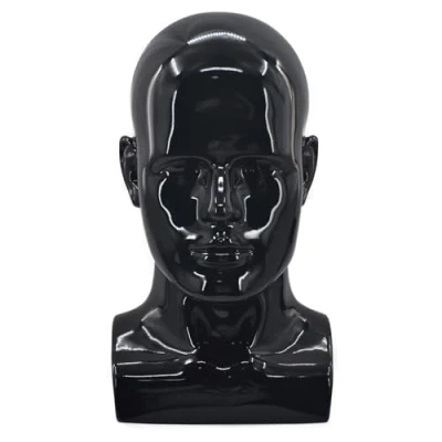 Afbeelding van Tcwuzick Mannelijke Mannequin Hoofd Professionele voor Display Pruiken Hoeden Hoofdtelefoon Masker Zonnebril Sieraden en Scravat Stand (zwart)