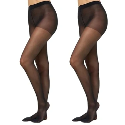 Afbeelding van Nur Die Set van 2 stuks Fit in vorm 40 DEN sterke ondersteunende werking grote maten semi ondoorzichtige fijne panty zijdeachtig matte look ontlast de benen comfortabele band dames, zwart, 48 52