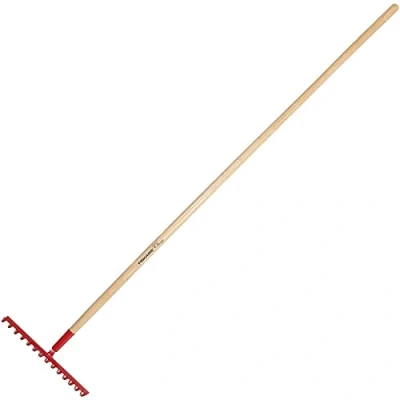 Afbeelding van Fiskars Hark met 14 afgeronde tanden, breedte: 36 cm, gehard staal/hout, rood, Classic, 1003705