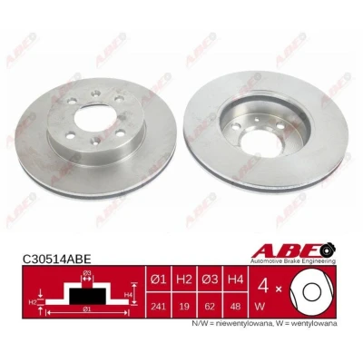 Afbeelding van Remschijf ABE C30514ABE voorkant, geventileerd, 1 Stuk