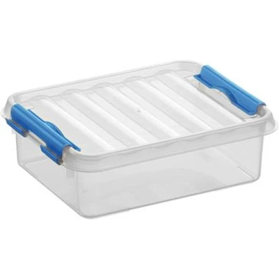 Afbeelding van SUNWARE Q Line Box 1 Liter 200 x 150 60mm transparant/blauw