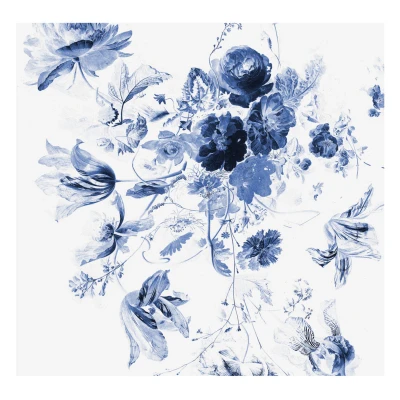 Afbeelding van KEK Amsterdam Royal Blue Flowers III WP.219 (Met Gratis Lijm)